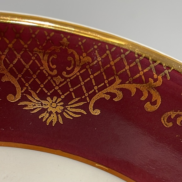 Weatherby Royal Falcon Roses Floral Design Plate Gold Patterned Rim England - Picture 11 of 11